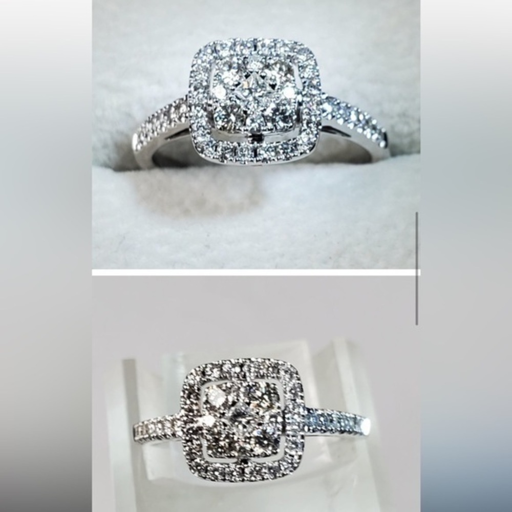 Dimond 14k white gold women ring wedding engagement anniversary proposal ring